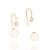 Brinco com Pérola e cristal folheado a ouro 526044