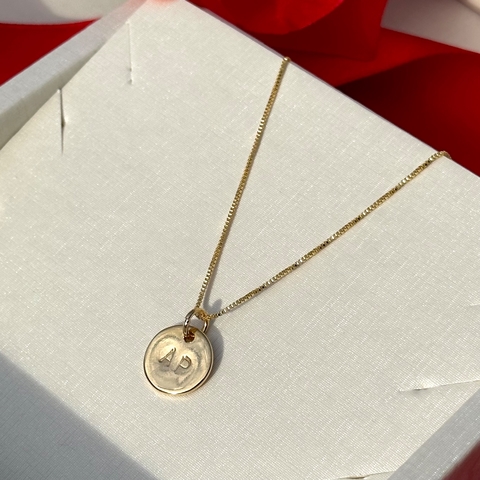 Cordão Colar Medalha Personalizada Banhado com Ouro 18k