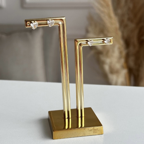 Kit de Brincos Coração Banhado com Ouro 18k