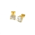 Brinco Solitário Luxo Oval Banhado com Ouro 18k