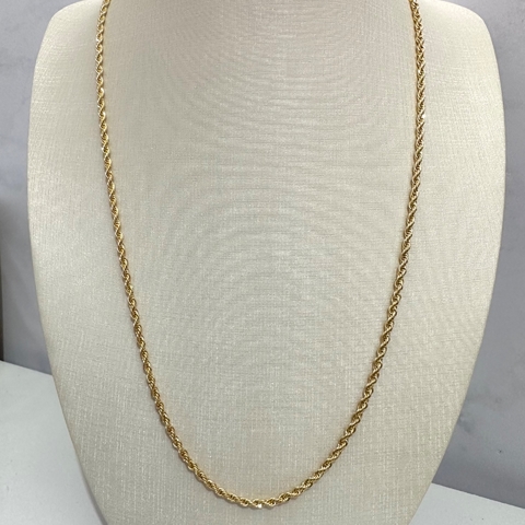 Cordão Colar Baiano Banhado com Ouro 18k 50