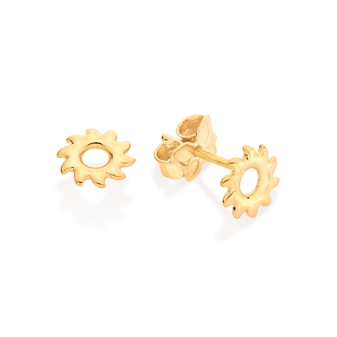 Brinco Sol Folheado a Ouro 526946