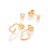 Kit de Brincos meia argola e solitário de coração banhado com ouro 18k 527484 - comprar online