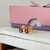Brinco Mini Flor Rosa Banhada com Ouro 18k