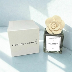 Difusor com Flor de Cerâmica – CHÁ BRANCO (250ml)