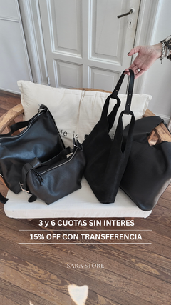 Cartera Reina gamuza negra - tienda online
