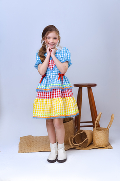 Vestido Junino Azul na internet