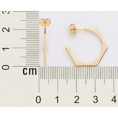 Brinco meia argola angular banhado a ouro 18k 527383 Coleção Giovanna Antonelli na internet