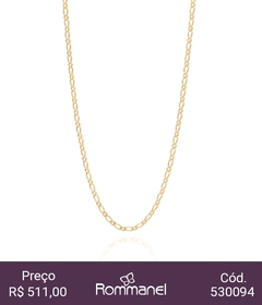 Cordão masculino folheado a ouro 18k elo alternado e laminado - tam.60 530094 - comprar online