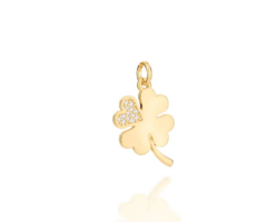 Pingente trevo de quatro folhas folheado a ouro 18k 542347 na internet