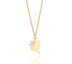 Pingente trevo de quatro folhas folheado a ouro 18k 542347