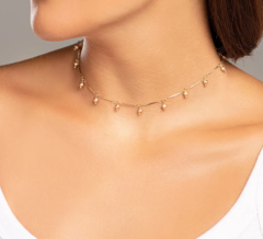 Gargantilha choker bolinhas folheada a ouro 18k Cód. 532067 - comprar online