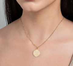 Medalha versículo bíblico folheada a ouro 18k Cód. 542364