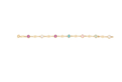 Pulseira com cristais coloridos folheada a ouro 18k - tam.20 551275
