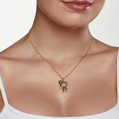 Pingente menina com zircônia folheado a ouro 18k - tam.único 541262 - comprar online