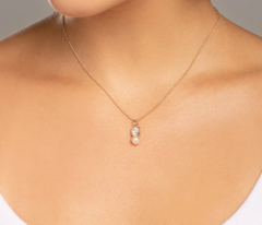 Pingente folheado a ouro com cristal e pérola sintética Cód. 541541 - comprar online