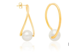 Brinco luxo folheado a ouro 18k com pérolas sintéticas - tam.único 526216 - comprar online