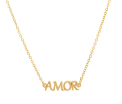 Gargantilha AMOR folheada a ouro com 50 cm 18K 531718