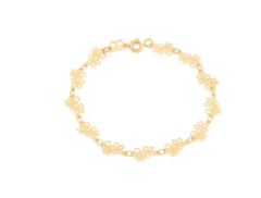 Pulseira flores vazadas folheada a ouro 18k - tam.18 551688
