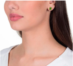 Brinco solitário folheado a ouro 18k com cristais 526066 - comprar online
