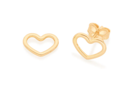 Brinco amor folheado a ouro 18k vazado Cód. 526499