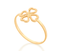 Anel skinny ring trevo de 4 folhas folheado a ouro 18K 512875 na internet
