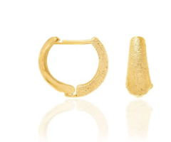 Brinco argola com parte lisa e outro gratinado folheado a ouro 18k- tam.único 522060