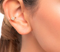 Piercing de presssão folheado a ouro com zircônias 526377 - comprar online