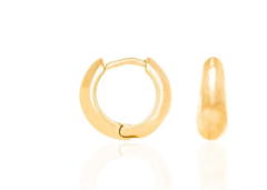 Brinco argola larga meia cana folheado a ouro 18k - tam.único 522442