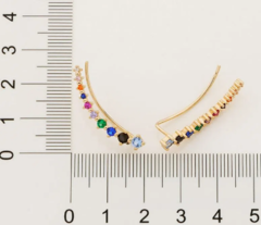 Brinco ear cuff folheado a ouro 18k com zircônias - tam.único 526637 na internet