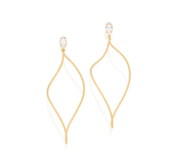 Brinco maxi folheado a ouro 18k com zircônias 526445