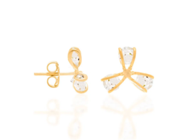 Brinco chique com cristais folheado a Ouro 18k 524901 na internet