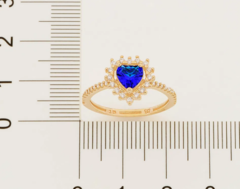 Anel Realeza Coração folheado a ouro 18K com Zircônias e Cristal 512971 - comprar online