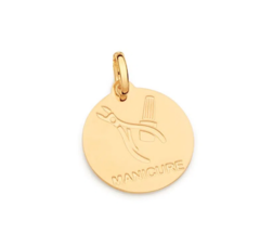 Medalha profissão manicure folheada a ouro 18K- tam.único 542330