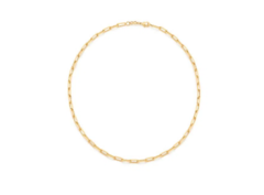 Gargantilha elo oval folheado a ouro 18k- tam.42 532086