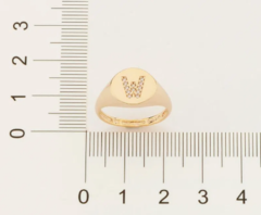 Anel dedo mindinho letra folheado a ouro 18K -letra W 512964 - comprar online