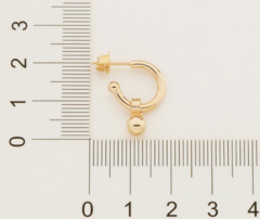 Brinco meia argola folheado a ouro 18K 526606 na internet
