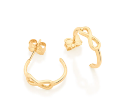 Brinco meia argola infinito folheado a ouro 18K 526485 na internet