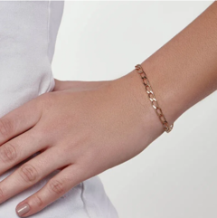 Pulseira fio elo lixada folheada a ouro 18k 551660 - comprar online