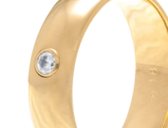 Aliança lisa com zircônia cravada folheada a ouro 18k 511488 - ELLEN CARVAHO DOS SANTOS