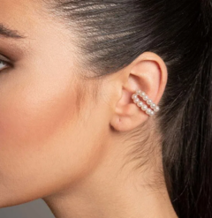 Brinco piercing de pressão folheado a ouro com pérolas - tam.único 526468 - comprar online