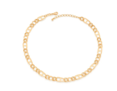 Choker Fio elos intercalados folheado a ouro 18K- tam.37 532051