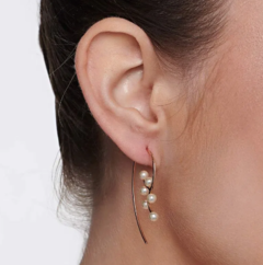 Brinco gancho folheado a ouro com pérolas - tam.único 526429 - comprar online