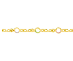 Gargantilha com pedras coloridas folheada a ouro 18k- tam.42 530871