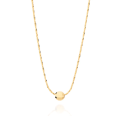 Gargantilha folheada a ouro 18k com pendant bola medindo 42 cm 530484
