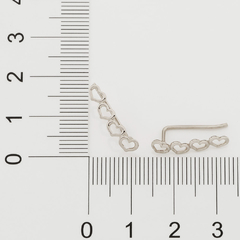 Brinco Ear Cuff Corações Vazados Rommanel Sentimento E Amor Folheado a Ouro 18k 526493| 121787