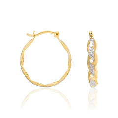 Argola Onduladas Vazados Rhodium Rommanel Hipoalergênico Folheada a Ouro 18k 520387