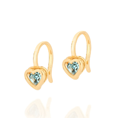 Brincos Infantil Com 2 Zircônias Hipoalergênico Rommanel Folheado a Ouro 18k 522372