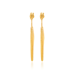 Brinco Argola Forma De Coração Com Fios Rommanel Folheado a Ouro 18k na internet