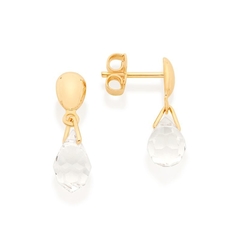 Brinco Pedra Gota Hipoalergênico Folheado a Ouro 18k 523950 na internet